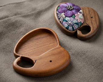 Bird bezel tray brooch base - Hardwood - (X70)