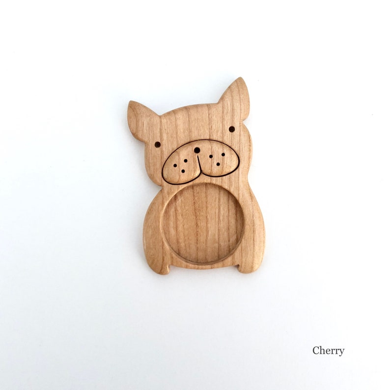 Dog Frenchie Original design fine finished hardwood blank Hardwood 25 mm cavity diameter image 3