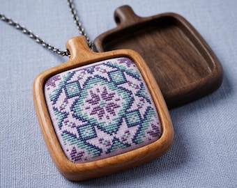 Pendant base bezel - Hardwood - Square cavity 33 mm side