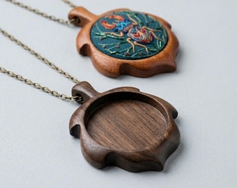 Fine finished hardwood pendant blank - 30 mm cavity diameter