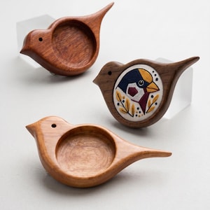 MADE-TO-ORDER - Bird brooch bezel tray setting - Hardwood - 25.5 mm cavity