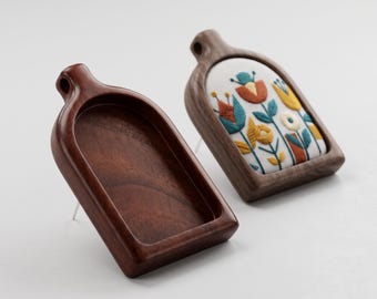 Arch pendant blank setting - Hardwood: several options - 25 x 36 mm cavity