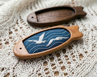 Fish bezel tray brooch base - Hardwood marquetry work