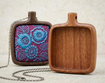 Pendant base bezel - Hardwood - Square cavity 33 mm side