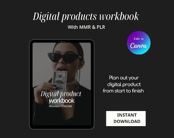 Digital Product Planner Workbook, Master Resell Rights (MRR) and Private Label Rights (PLR), done for you digital product