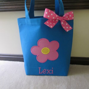 TOTE BAG Pretty Flower Custom Made and Personalized Toddler or Big Kid Tote