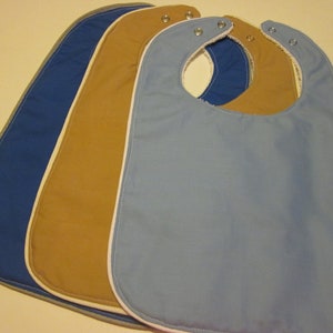 Made to Order -- SPECIAL NEEDS BIB Youth or Adult -- With Absorbent Terrycloth Back