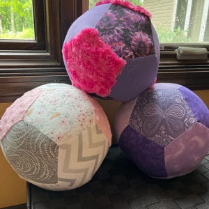 OOGA BALL Patchwork Washable Plush Ball Toddler or Large Dog Toy with Jingle Bell