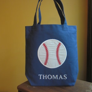 SACOLA TOTE Baseball Personalizada e Projetada para Crianças Pequenas ou Grandes