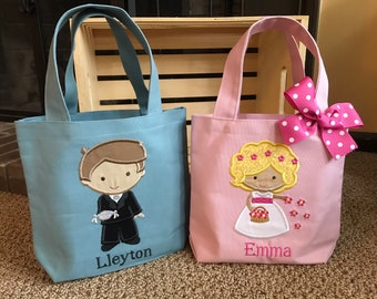 TOTE BAG Flower Girl or Ring Bearer Custom Made and Personalized Toddler or Big Kid Tote