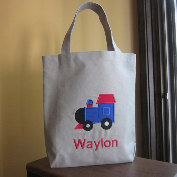 TOTE BAG Choo Choo Train Personalized Toddler or Big Kid Tote