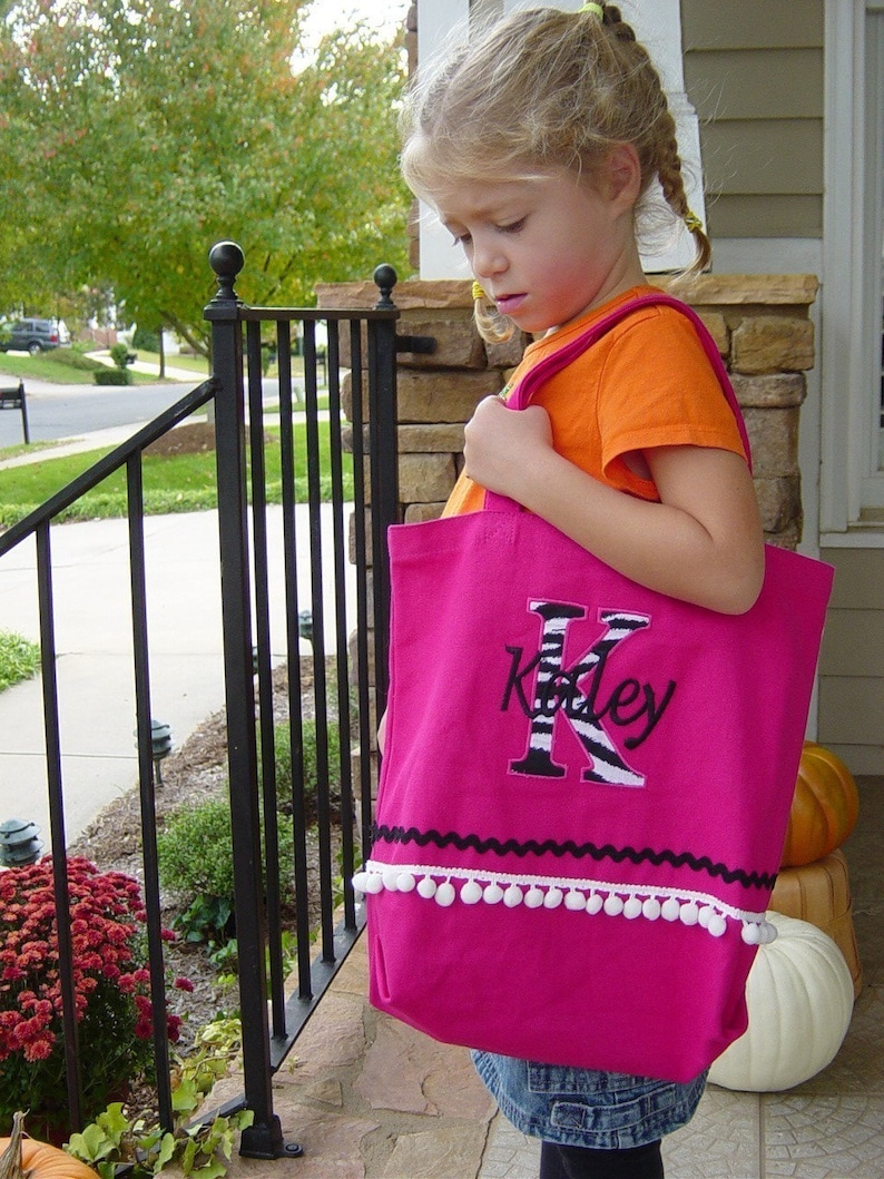 TOTE BAG Pretty Flower Personalized Toddler or Big Kid Tote