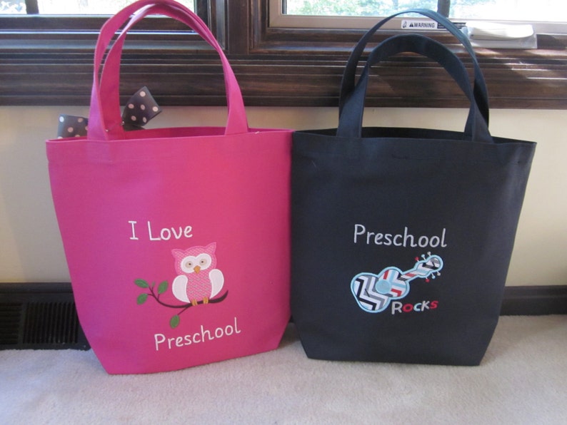 TOTE BAG Custom Personalized Preschool Toddler or Big Kid Tote Etsy