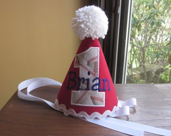 FIRST BIRTHDAY HAT Baseball Themed Little Slugger