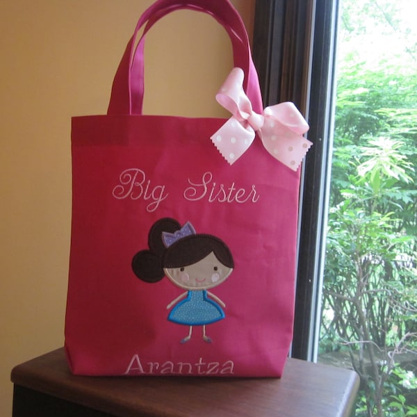 TOTE BAG Big Sister Custom Designed and Personalized Big Kid Tote