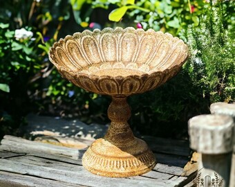 Mangeoire à oiseaux rétro en fonte rustique, plateaux de bain pour oiseaux - Mangeoire à oiseaux en fer, ornement de jardin rustique, plateau de mangeoire pour oiseaux rustique, bain d'oiseau rustique