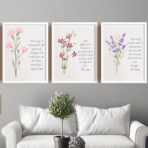 3 set Carl Rogers Jung Freud Quote Psychology Art Poster Psychotherapist Gifts Office Decor Social Worker Quotes Therapist Gift Counseling