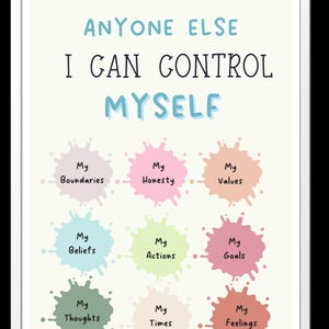 i can control, therapy office decor, therapist office wall art, school counseling, school counselor, mental health print, psychology