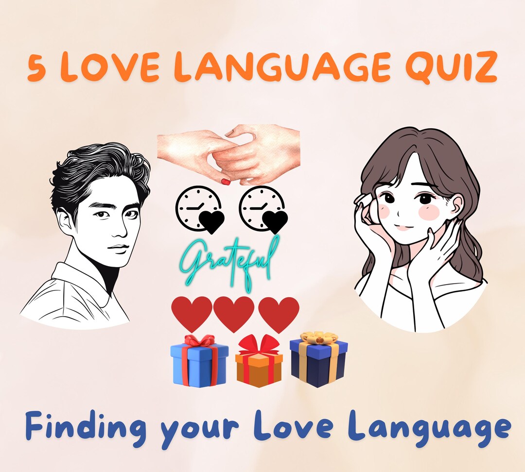 Five Love Language Quiz Printable PDF, Relationship Love Test for ...