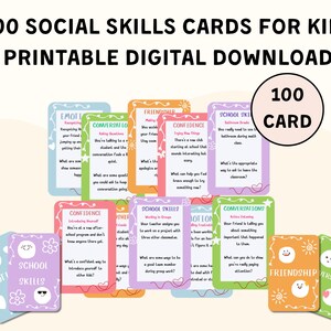 Social Skills Scenario Cards, 100 Social Emotional Learning Prompts, Autism Problem Solving, Conflict Resolution, ADHD Self-Regulation