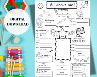 All About Me Survey Printable,Getting To Know You, Coworker Questions, Employee Favorite Things Appreciation student identification