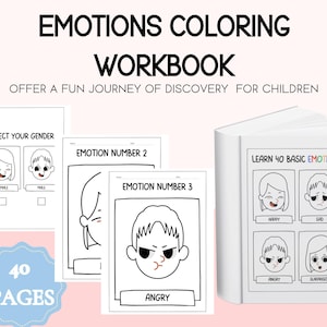 Quaderno da colorare sulle emozioni per bambini, con apprendimento dei sentimenti per bambini, risorse per consulenti scolastici, attività creative per bambini