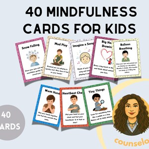 40 Mindfulness Activity Cards for Kids  Printable Cards  Social Emotional Learning  Calm Down Cards  5x7 Digital Download Affirmation