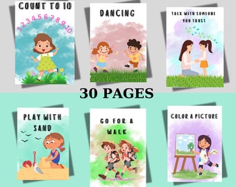 Coping Skills Card for kids Trauma Cards Coping Skill Emotional Regulation Social Emotional Learning Feelings Coping Strategies Card Toolbox