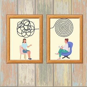 Psychology Art / Therapy / Talking Helps / Therapist Office Art / Printable Art / Digital Art / Wall Décor Office / Counsellor Office Art