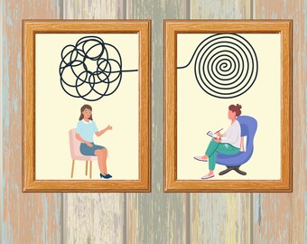 Psychology Art / Therapy / Talking Helps / Therapist Office Art / Printable Art / Digital Art / Wall Décor Office / Counsellor Office Art