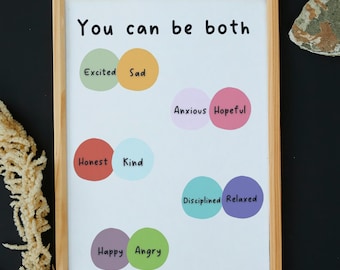 You can be both poster, Therapist wall art, School counselor prints, Reminder art, Duality poster, Educational art, Therapy office decor