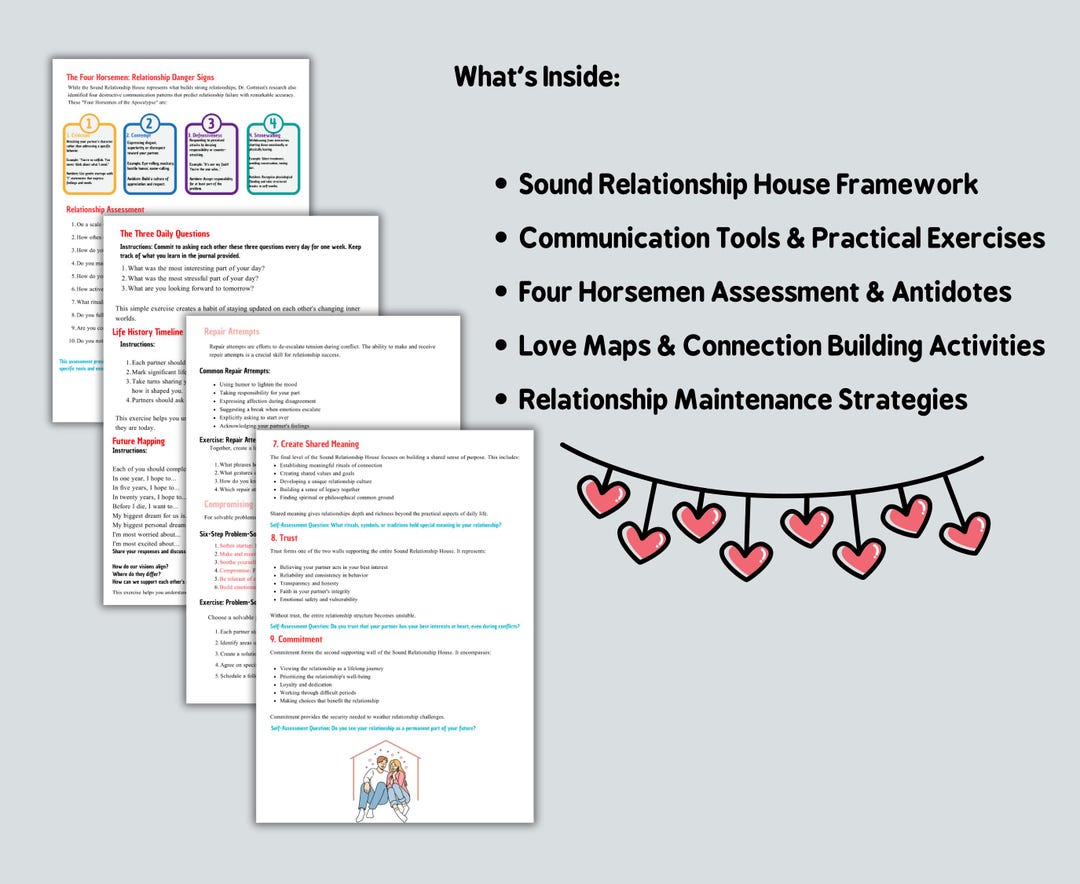 Couples Therapy Workbook Gottman Method Marriage Counseling ...