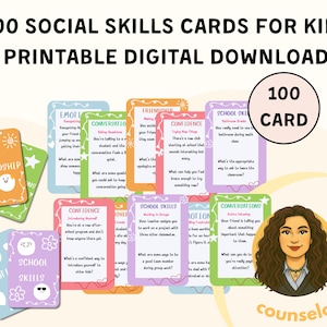 Social Skills Scenario Cards, 100 Social Emotional Learning Prompts, Autism Problem Solving, Conflict Resolution, ADHD Self-Regulation