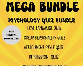 Psychology  Quiz Bundle Color Personality Test Mega Bundle For Therapist Psychology Worksheet School Counselor Test