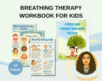 Kids mindfulness bug breathing worksheet coping skills  coping strategies finger tracing calming cards anxiety relief CBT  therapy