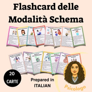 Schema Mode Flashcards - Italian Version Therapy Worksheet therapy cards schema modes maladaptive schemas therapy tools