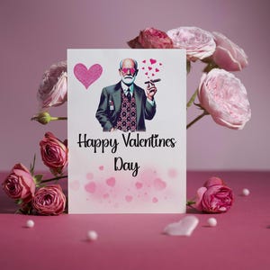 Bonito FREUD Feliz Dia dos Namorados Cartão de Dia dos Namorados para impressão Cartão para ele, seu marido, namorado, namorada, terapeuta, conselheiro, engraçado