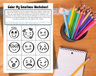 Color My Emotions Worksheet Play Therapy Activities Feelings Coloring Pages Social Emotional Learning Child Therapy Resources Digital