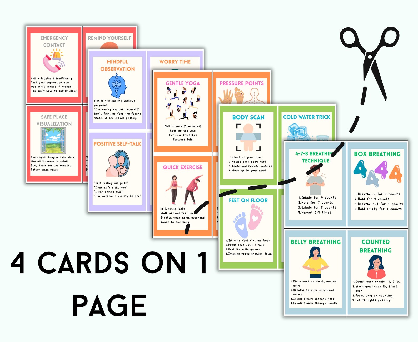 Anxiety Coping Card Printable 20 Mental Health Tools Therapy Resources ...