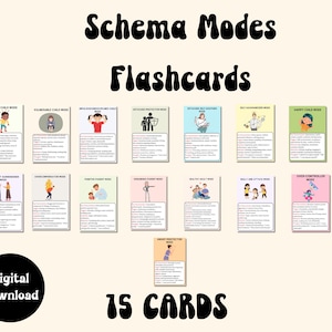 Schema mode flashcards Therapy Worksheet  therapy cards schema worksheets  therapy modes maladaptive schemas therapy tools Digital Download