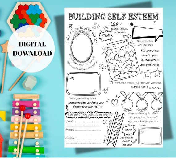 Building Self Esteem Worksheet Mental Health work page Worksheet for children Self Esteem, Mental Health, Self-care, child therapist