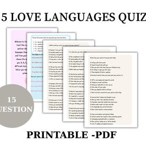 Love Languages Printable Guide 5 Love Languages Quiz Couples Therapy PDF