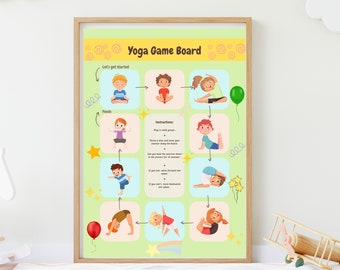 KIDS YOGA POSES, yogaposters, bewegingsactiviteit voor kinderen, yogahoudingen, yogabeoefening, kinderyogagames, yoga voor kinderen, direct downloaden