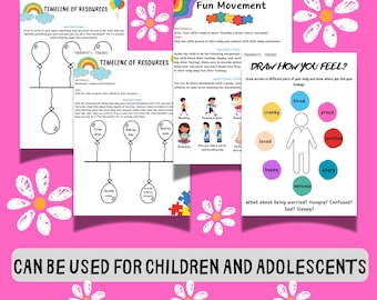 EMDR Workbook 23 Pages Kids Therapy Emdr therapy cognitions trauma therapy handouts emdr scripts trauma healing  emdr techniques