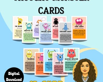 Thought Monster Cards: Kids' Thinking Traps Communication Tool