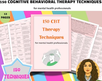 150 CBT Therapy Techniques Guide: Counselling Documentation (Digital Download)