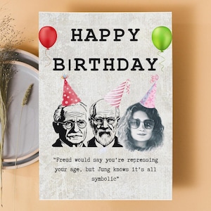 Grappige Freud Jung verjaardagskaart, aangepaste kaart, cadeaus psycholoog, cadeau adviseur, therapeut cadeau, grappige psychologie humor, cadeau psychiater