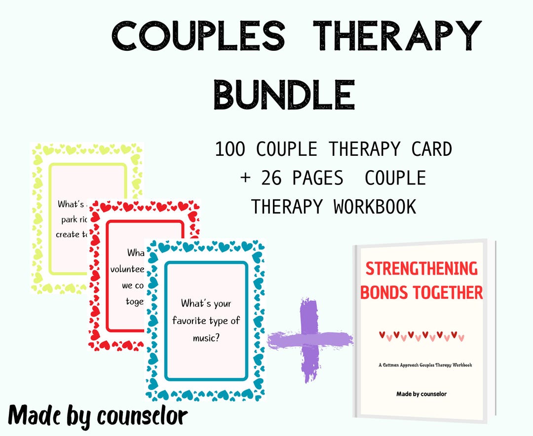 100 Couples Therapy Couples Therapy Bundle Workbook & Counseling Game ...