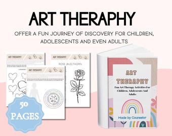 Art Therapy Worksheets For Mental Health and Self esteem . Therapy Book for kids, teens, Parents, counselors, therapists, and psychologists.