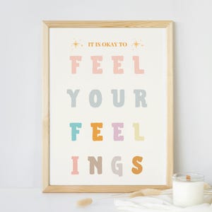 Alle gevoelens zijn ok Poster gevoelens grafiek Geestelijke gezondheid School Counselor Therapie Kantoorinrichting Klaslokaal Decor CGT Digitale download Boho